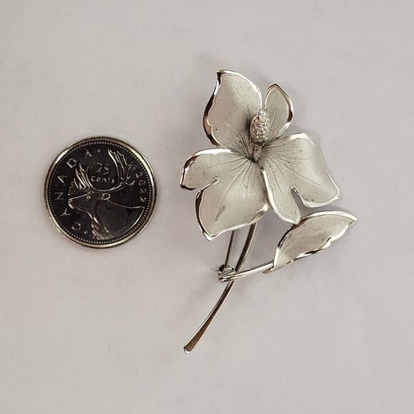 Vintage Bond Boyd Sterling Flower Brooch Pin - Picture 10 of 10